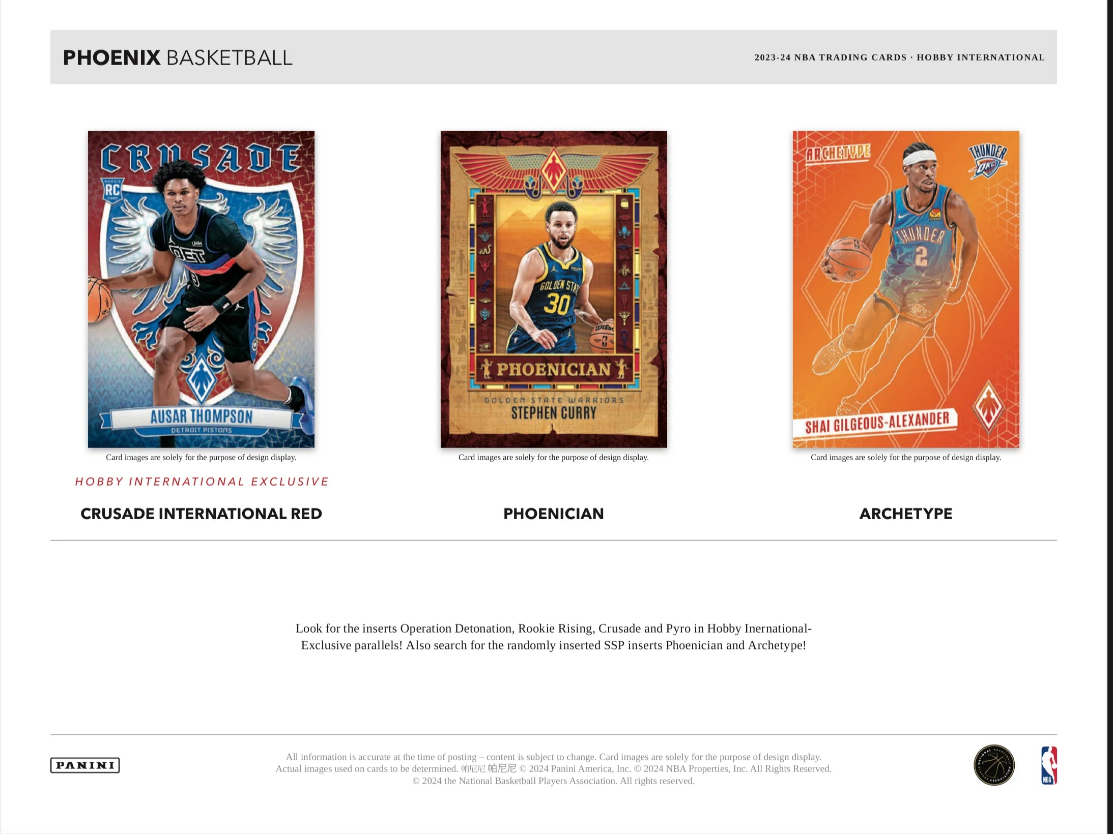 2023-24 Panini Phoenix Basketball International Hobby Box