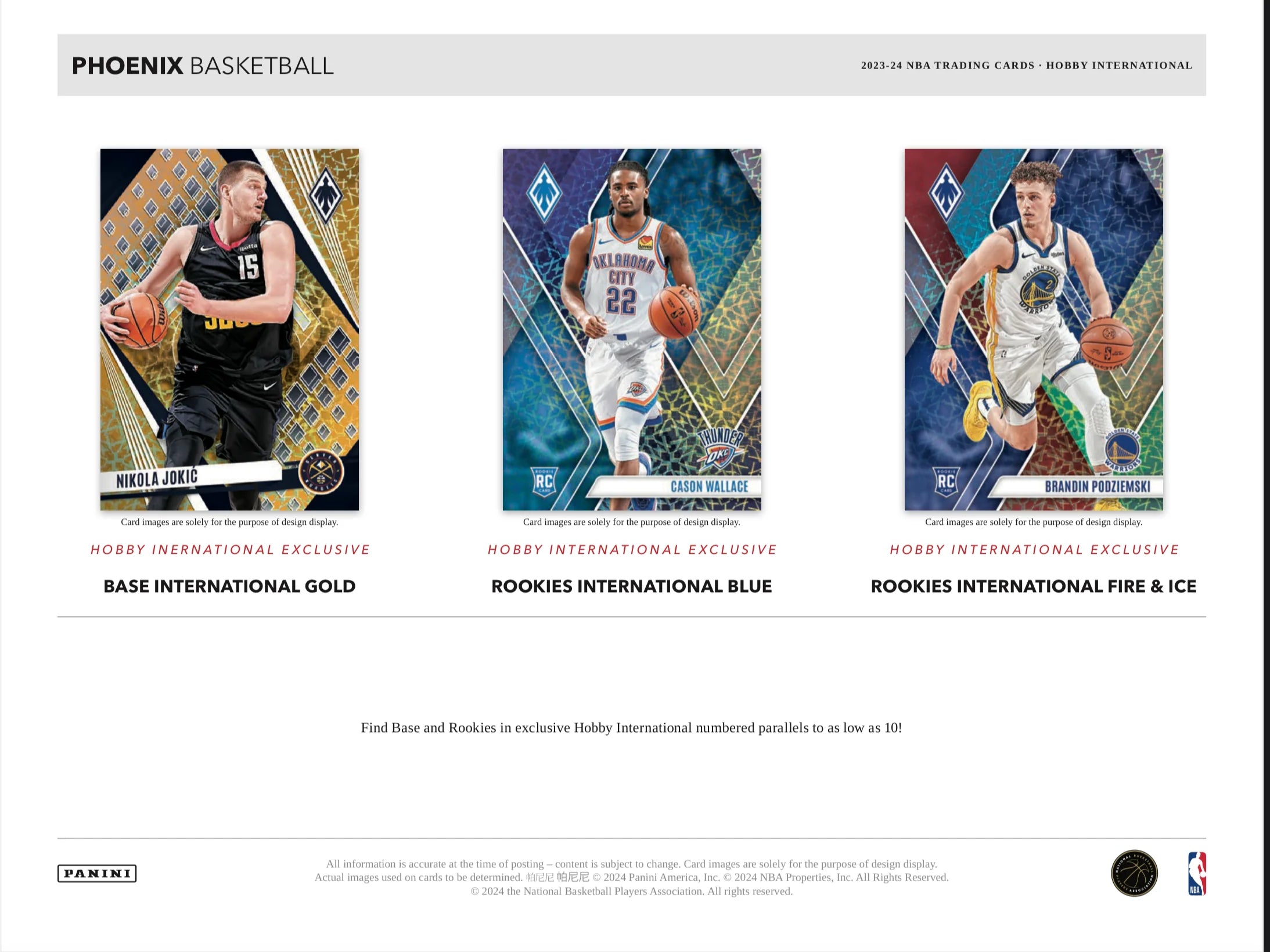 2023-24 Panini Phoenix Basketball International Hobby Box